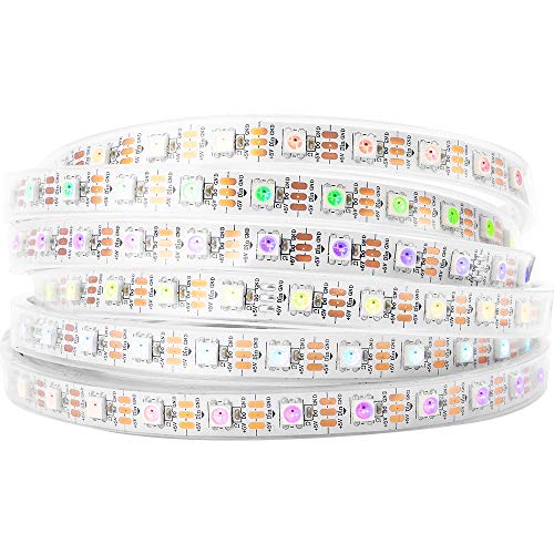 BTF-LIGHTING WS2812B IC RGB 5050SMD Pure Gold Individual Addressable LED Strip 16.4FT 300LED 60Pixel/m Flexible Full Color IP67 DC5V for DIY Chasing Color Project(No Adapter or Controller) - Image 1
