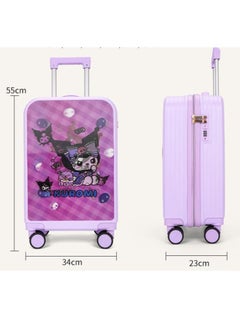 Golden Kids Luggage, 20 Inch Kids Lightweight 3D Trolley Bag, Suitcase with Cartoon Pattern, Travel Gift for Boys and Girls (Purple)  - Image 2