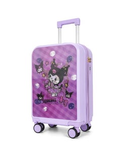 Golden Kids Luggage, 20 Inch Kids Lightweight 3D Trolley Bag, Suitcase with Cartoon Pattern, Travel Gift for Boys and Girls (Purple)  - Image 1