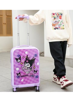 Golden Kids Luggage, 20 Inch Kids Lightweight 3D Trolley Bag, Suitcase with Cartoon Pattern, Travel Gift for Boys and Girls (Purple)  - Image 3