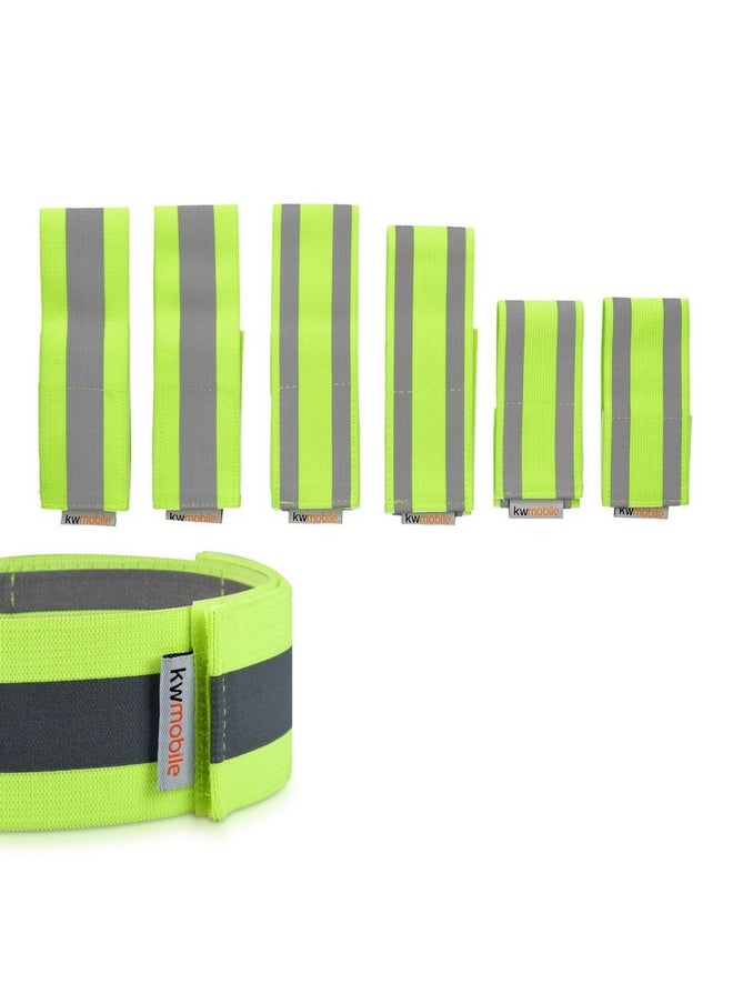 kwmobile - 6X Reflective Armbands High Visibility Outdoor Reflective Bands For Jogging Cycling Walking Reflector Strap For Arm Leg Ankle Wrist - Image 1