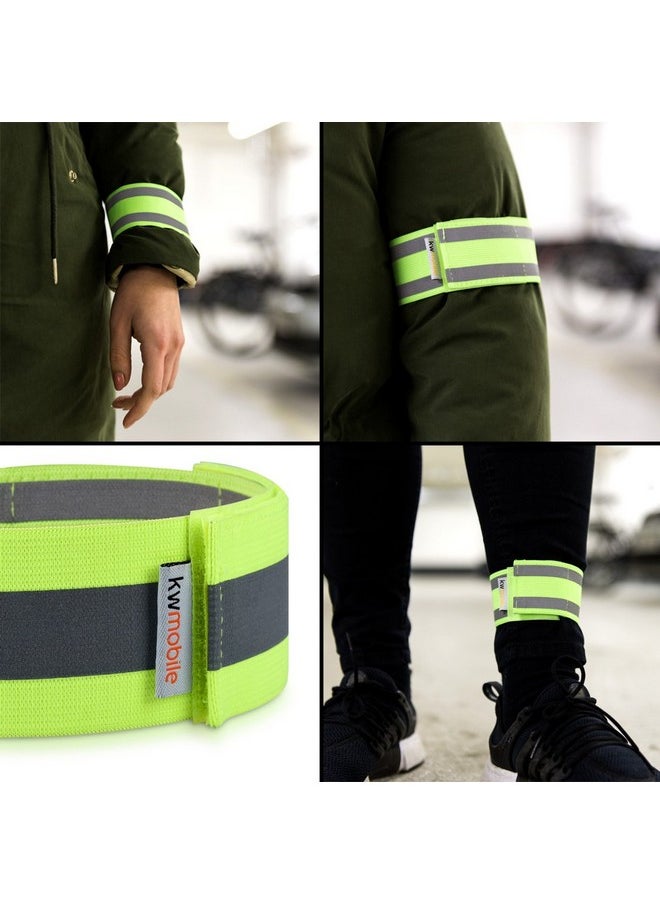 kwmobile - 6X Reflective Armbands High Visibility Outdoor Reflective Bands For Jogging Cycling Walking Reflector Strap For Arm Leg Ankle Wrist - Image 1