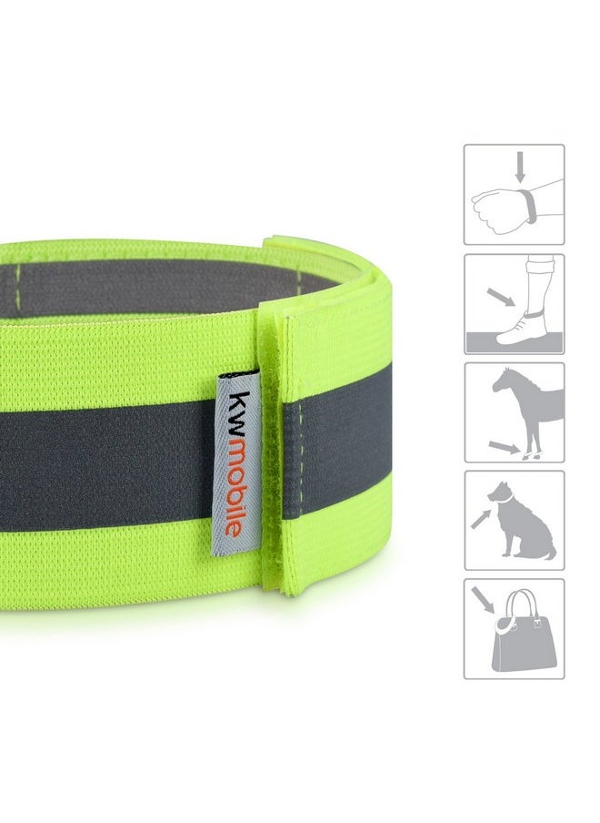 kwmobile - 6X Reflective Armbands High Visibility Outdoor Reflective Bands For Jogging Cycling Walking Reflector Strap For Arm Leg Ankle Wrist - Image 1