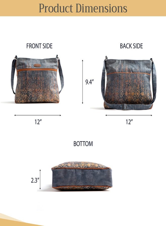 ميزون دي هيرمين حقائب كروس بودي من ميزون دي هيرمين للنساء، حقيبة كتف من قماش الكانفاس القطني للتسوق والسفر والاستخدام اليومي، حقيبة يد متعددة الجيوب بسحابات (عيب بسيط) - Image 5