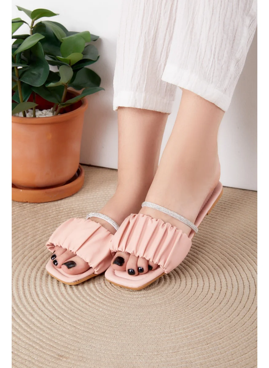 Tofisa Women's Pink Stone Slippers - 25541