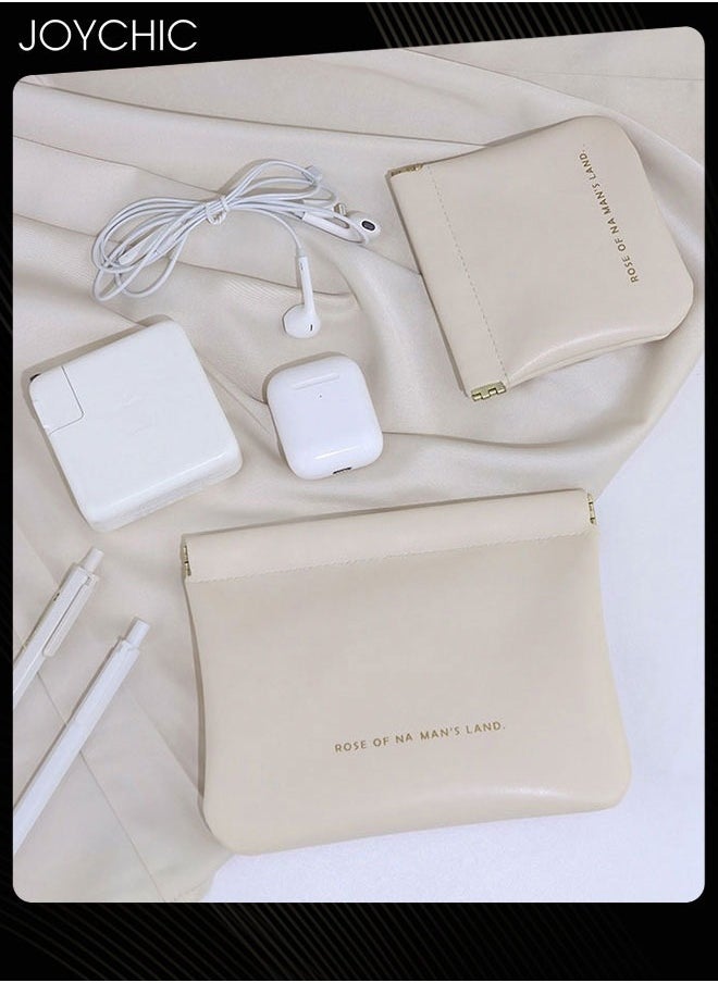 Joychic - Portable Digital Storage Bag Set Leather Data Cable Storage Bag Waterproof Electronic Organizer Pouch Bag for Data Cable Headphone - Image 1