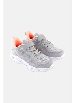 Kids Girl Velcro Shoes, Light Grey