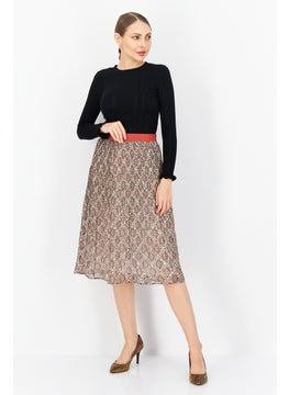 Zero Women Allover Print Maxi Skirt, Brown Combo  - Image 4