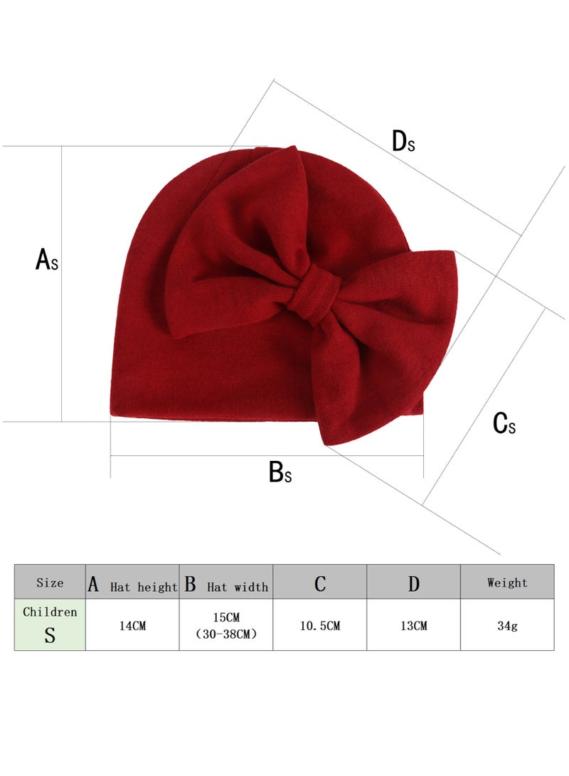 Newborn Bowtie Pullover Hat Dark Purple  - Image 2