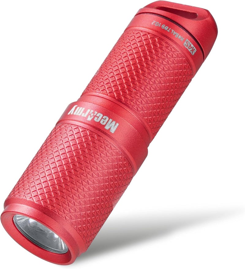 MecArmy X4S 130 Lumen Aluminum Keychain EDC Flashlight with Micro USB Charging - Waterproof Red Torch - Image 1