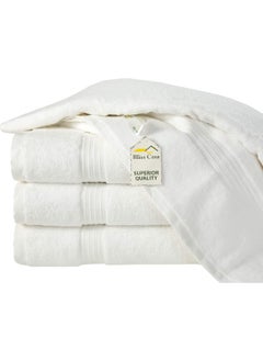 Bliss Casa Bliss Casa 4-Piece 100% Combed Cotton Bath Towels - 550 GSM Quick Dry Highly Absorbent Bathroom Towels - Thick Soft Hotel Quality Bath Towel Set for Bath And Spa 27x54 Inch  - Image 3