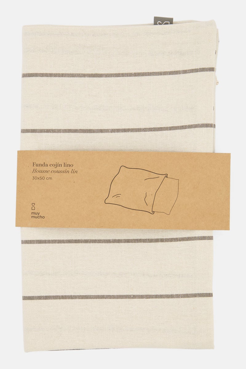 Muy Mucho One Peice Linen Cushion  Cover 30 x 50 Cm, Beige  - Image 1
