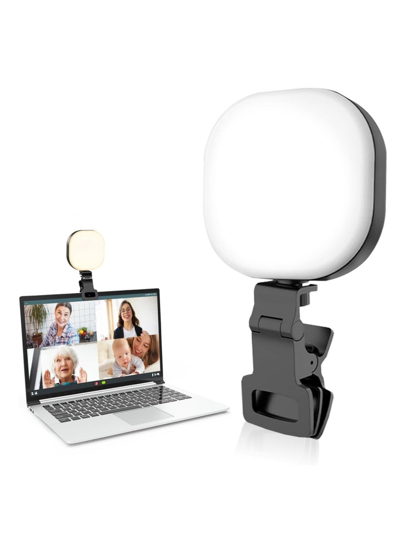 Anmi Selfie Light, LED High Power Clip-on Phone Light with Adjustable Stand, Dimmable Streaming Light for Computer/Laptop/Webcam/iPad, for Zoom Calls/Video Conference/Live Streaming - Image 1
