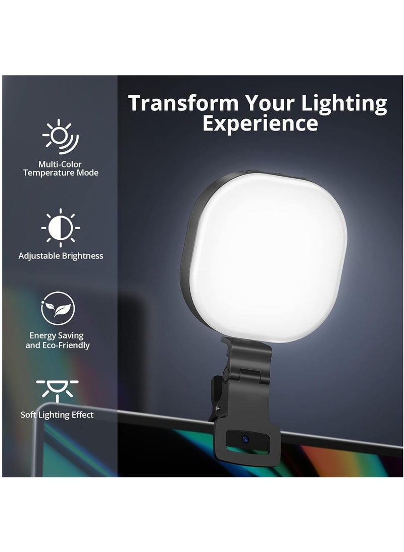 Anmi Selfie Light, LED High Power Clip-on Phone Light with Adjustable Stand, Dimmable Streaming Light for Computer/Laptop/Webcam/iPad, for Zoom Calls/Video Conference/Live Streaming - Image 2