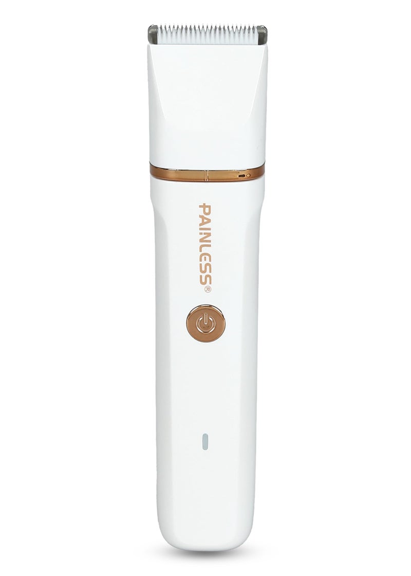 Painless Electric Bikini Trimer & Shaver For Women - Rose Gold | Rechargeable Hair Remover For Arms, Legs, Underarms And Facial Hairs | Cordless & Waterproof Design Body Hair Trimmer (White) - Image 2