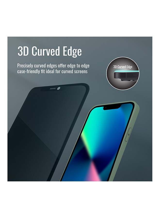 NIBEMINENT DropProtect Matte Tempered Glass With Built-In Bumper For iPhone 13 Pro Black - Image 4