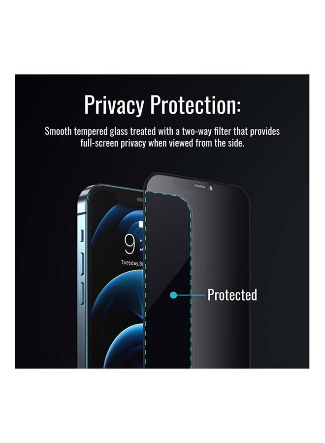 NIBEMINENT DropProtect Matte Tempered Glass With Built-In Bumper For iPhone 13 Pro Black - Image 3