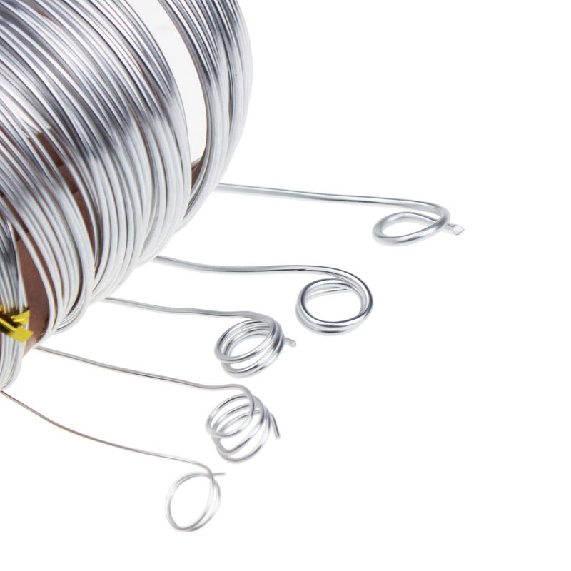 Goodma Silver Aluminum Craft Wire, 5 Assorted Sizes (1 mm, 1.5 mm, 2 mm, 2.5 mm and 3 mm in Thickness) Aluminum Wire Rolls for DIY Sculpture and Crafts, Each Roll 16.4 Feets / 5 Meters Length - Image 4