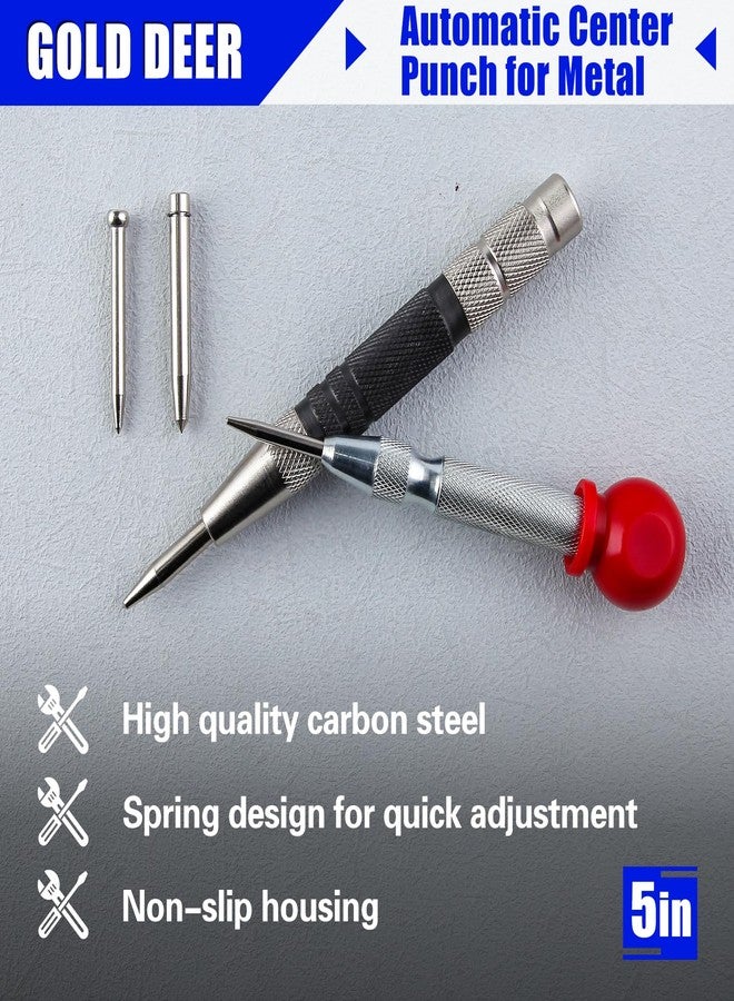 GOLD DEER 5-Inch Automatic Center Punch for Metal Heavy Duty Automatic Center Punch Adjustable Impact Spring Loaded Center Punch Tool Spring Punch Center Punch Spring Loaded Auto Center Punch - Image 5