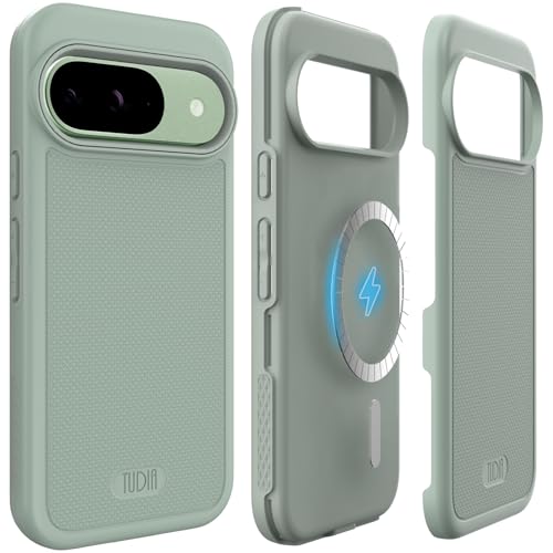 TUDIA MergeGrip Magsafe Compatible Case for Google Pixel 9 Pixel 9 Pro Cases 2024 Military Grade Drop Tested Dual Layer Shockproof Slim Heavy Duty Protective Phone Case Cover Green Lily - Image 1
