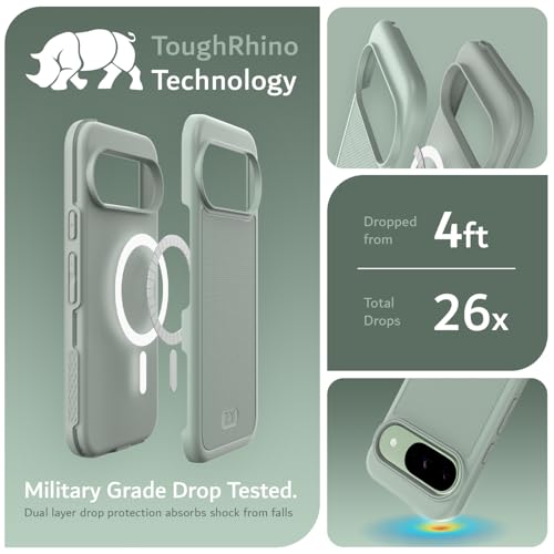 TUDIA MergeGrip Magsafe Compatible Case for Google Pixel 9 Pixel 9 Pro Cases 2024 Military Grade Drop Tested Dual Layer Shockproof Slim Heavy Duty Protective Phone Case Cover Green Lily - Image 3