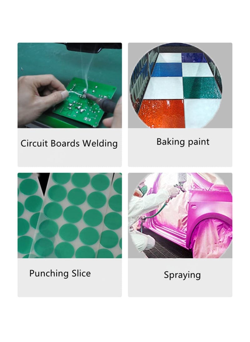 Generic Polyester High Temperature Masking Tape, Green Pet Masking Tape, Thermal Conductive Silicone Tape, Epoxy Release Tape, Suitable For Painting, Powder Coating, Electronic Product Electroplating Protection 180 Degree No Residual Glue Pet Green Glue (10mm Wide-33m Long)  - Image 5
