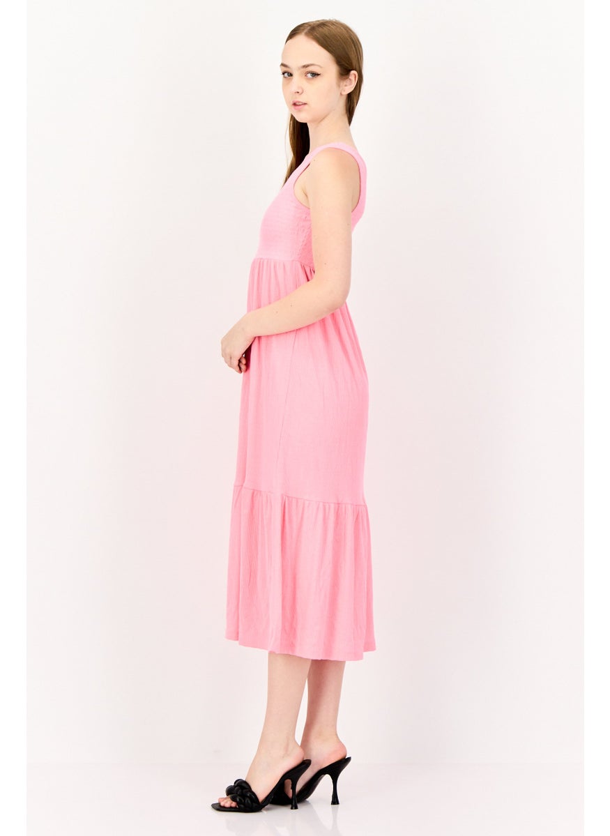 ONLY Women Textured A-Line Dress, Bright Pink  - Image 3