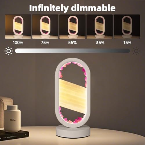 GC QUILL Natural Amethyst and Selenite Crystal Healing Night Table Lamp –3-Color Dimmable Mood Lighting for Meditation Relaxation and Restful Sleep, Purple Crystal Bedroom Decor (White) - Image 4