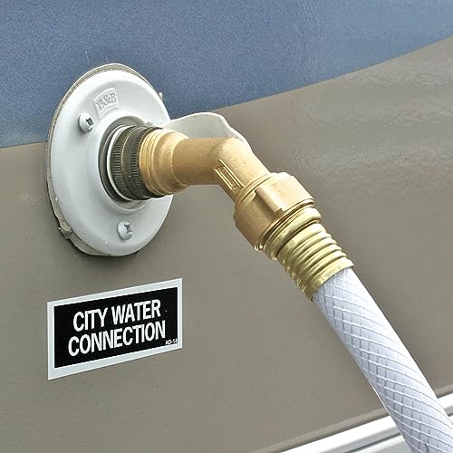 Camco 45 Degree Hose Elbow Eliminates Stress and Strain On RV Water Intake Hose Fittings Solid Brass 2Pack 22607 - Image 3
