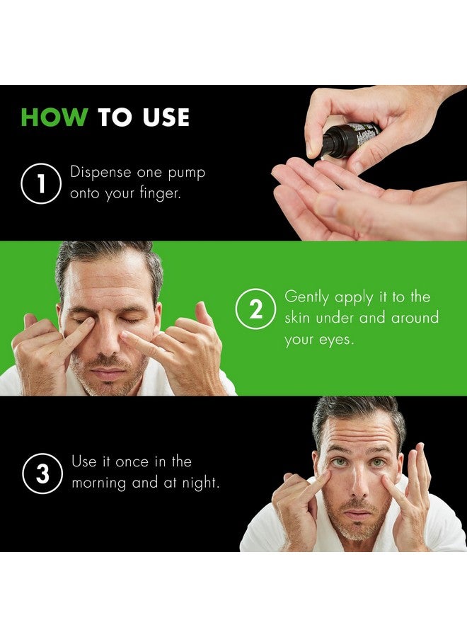 تييج هانلي كريم تحت العين للرجال للهالات السوداء، كريم العين للانتفاخات والانتفاخات تحت العينين لشد البشرة ومكافحة الشيخوخة وتجاعيد العين والخطوط الدقيقة، كريم شد أكياس العين للرجال، 0.5 أونصة - Image 5
