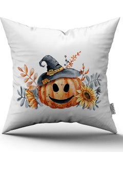 Cango Home Orange Halloween Pumpkin Patterned Digital Printed Throw Pillow Cover CGH757 