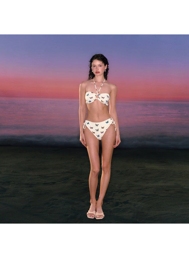 Atlanticbeach 2025 New Popular Two-piece Swimsuit For Women, 25 New Butterfly Print Beach Vacation Bikini Swimwear - Image 1