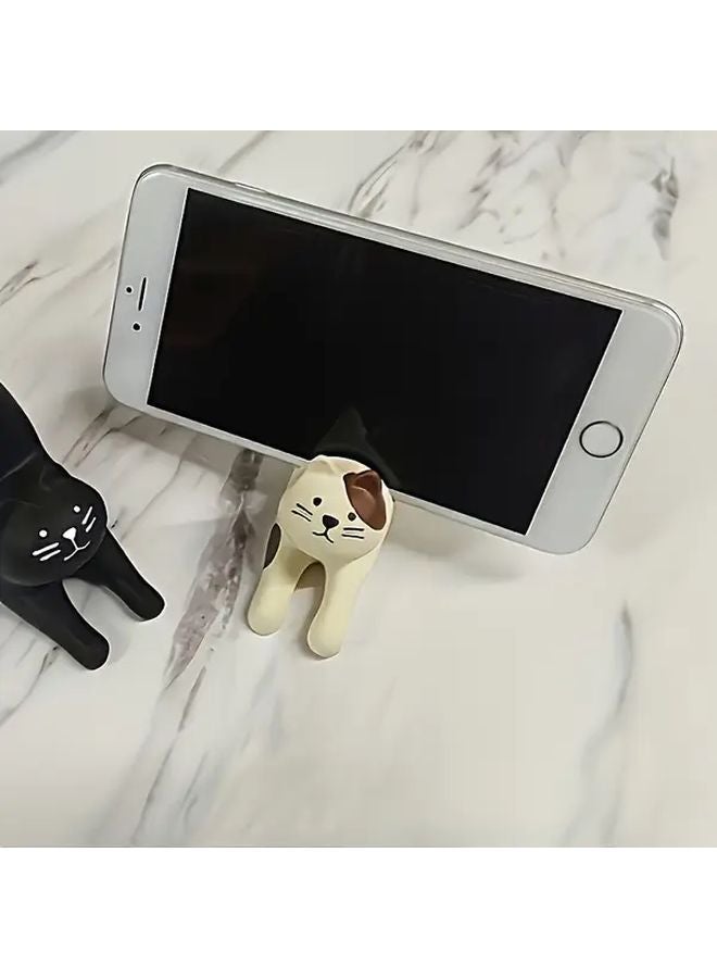 Black Cat Phone Holder Ergonomic Design ABS Material Adhesive Pad Multi Functional Desktop - Image 5