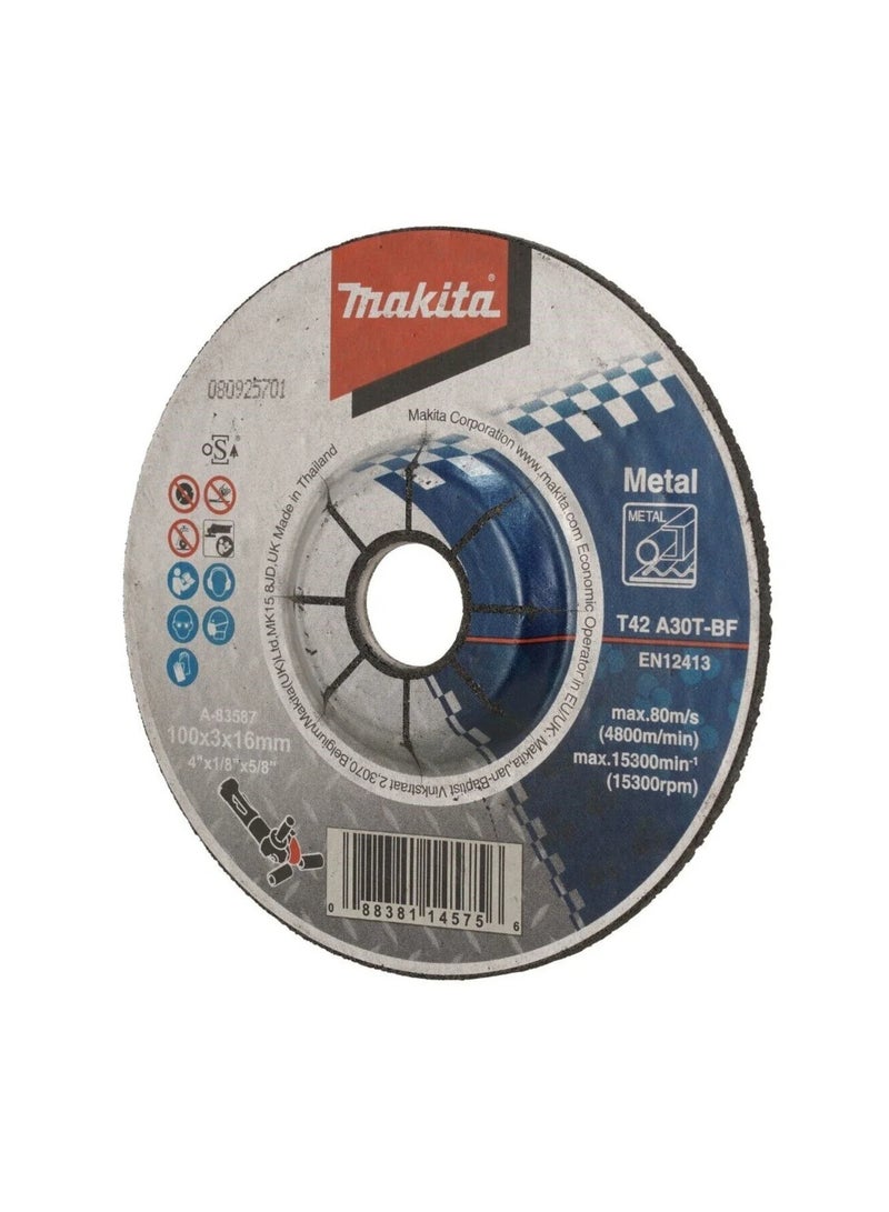 Makita Power Tools Makita Metal Cutting Disc 100mm x 3mm x 16mm – Cut-Off Wheel for Steel, Iron & Stainless Steel
