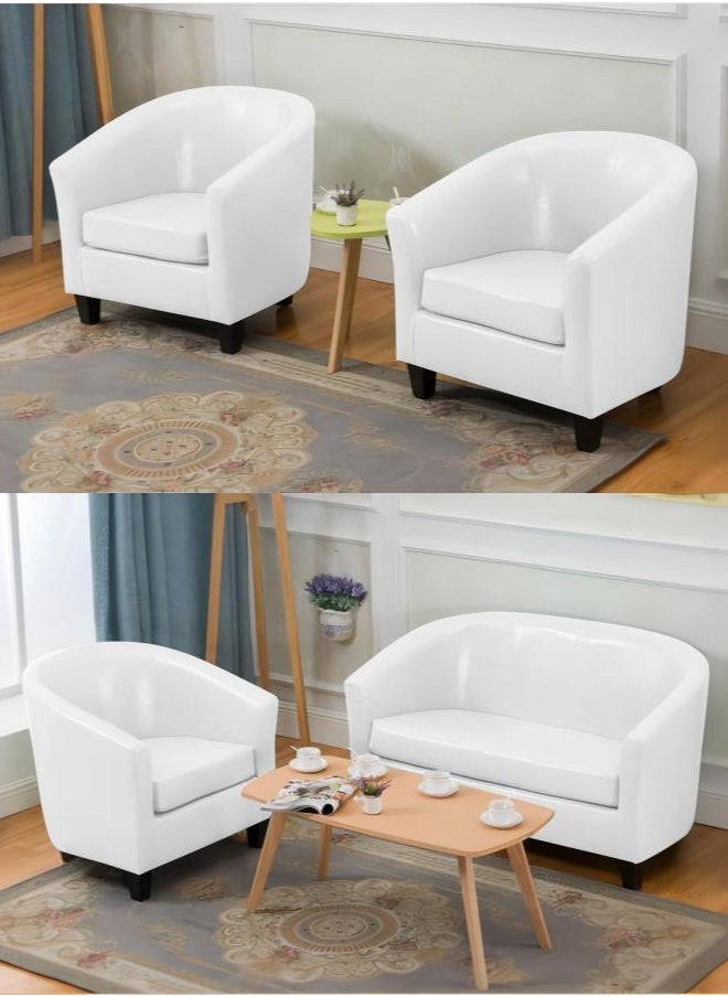 Generic - Classic Style Furniture Simple Sofa Chair for Hotel Restaurant Coffeehouse White Without Pillow - Image 1