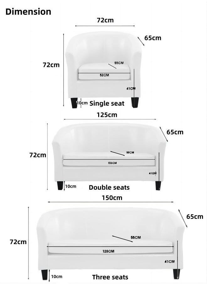 Generic - Classic Style Furniture Simple Sofa Chair for Hotel Restaurant Coffeehouse White Without Pillow - Image 1
