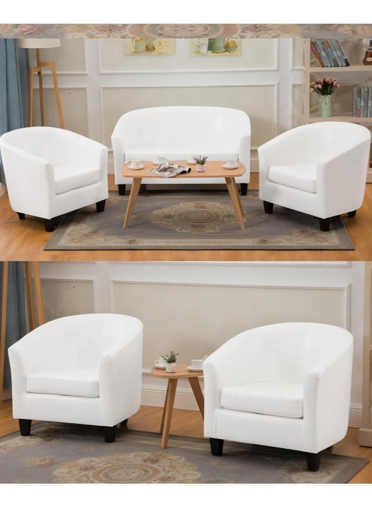 Generic - Classic Style Furniture Simple Sofa Chair for Hotel Restaurant Coffeehouse White Without Pillow - Image 1