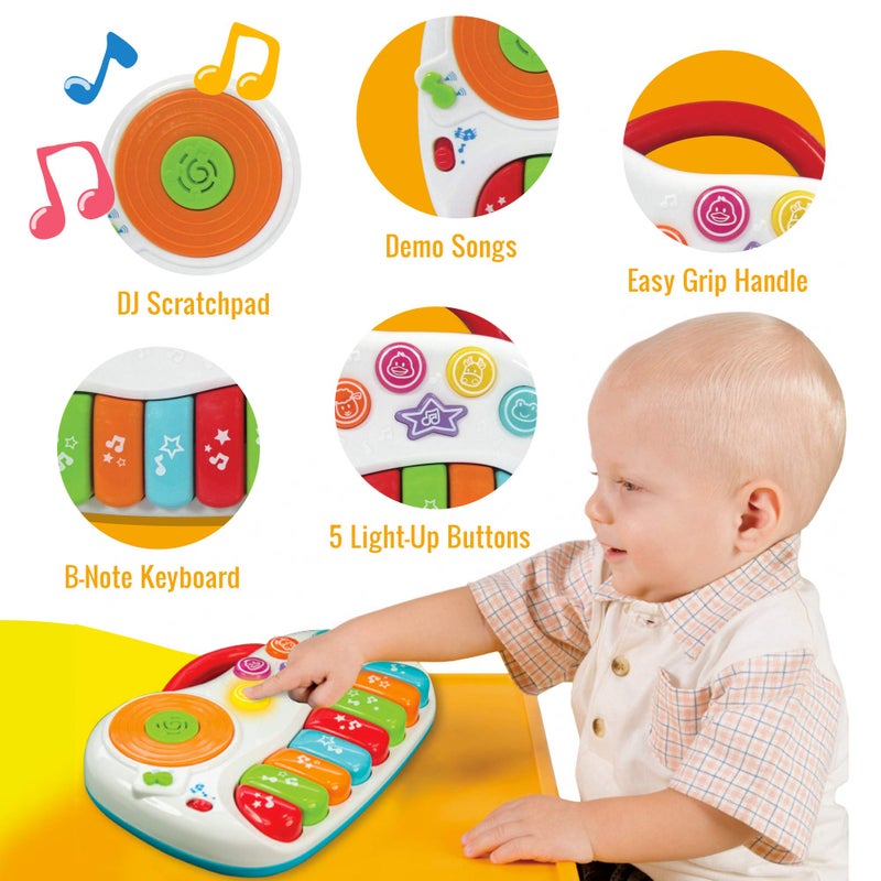 KiddoLab Musical Piano Toy for 1-3 Years Old Toddlers with Keyboard Note  DJ Mixer and Light-Up Buttons - Educational and Fun for Both Boys and Girl - Image 3