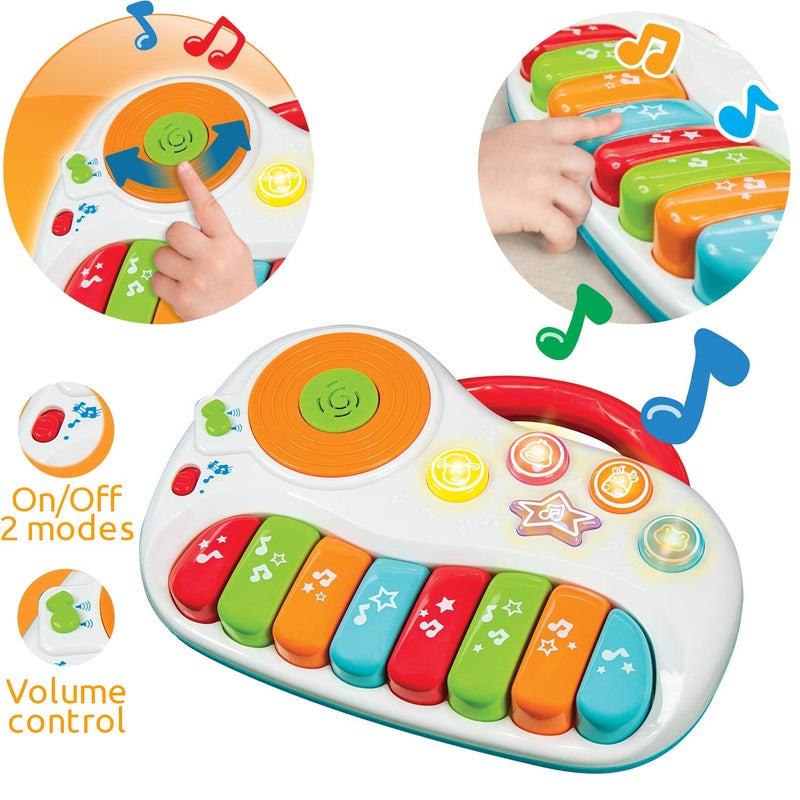 KiddoLab Musical Piano Toy for 1-3 Years Old Toddlers with Keyboard Note  DJ Mixer and Light-Up Buttons - Educational and Fun for Both Boys and Girl - Image 2