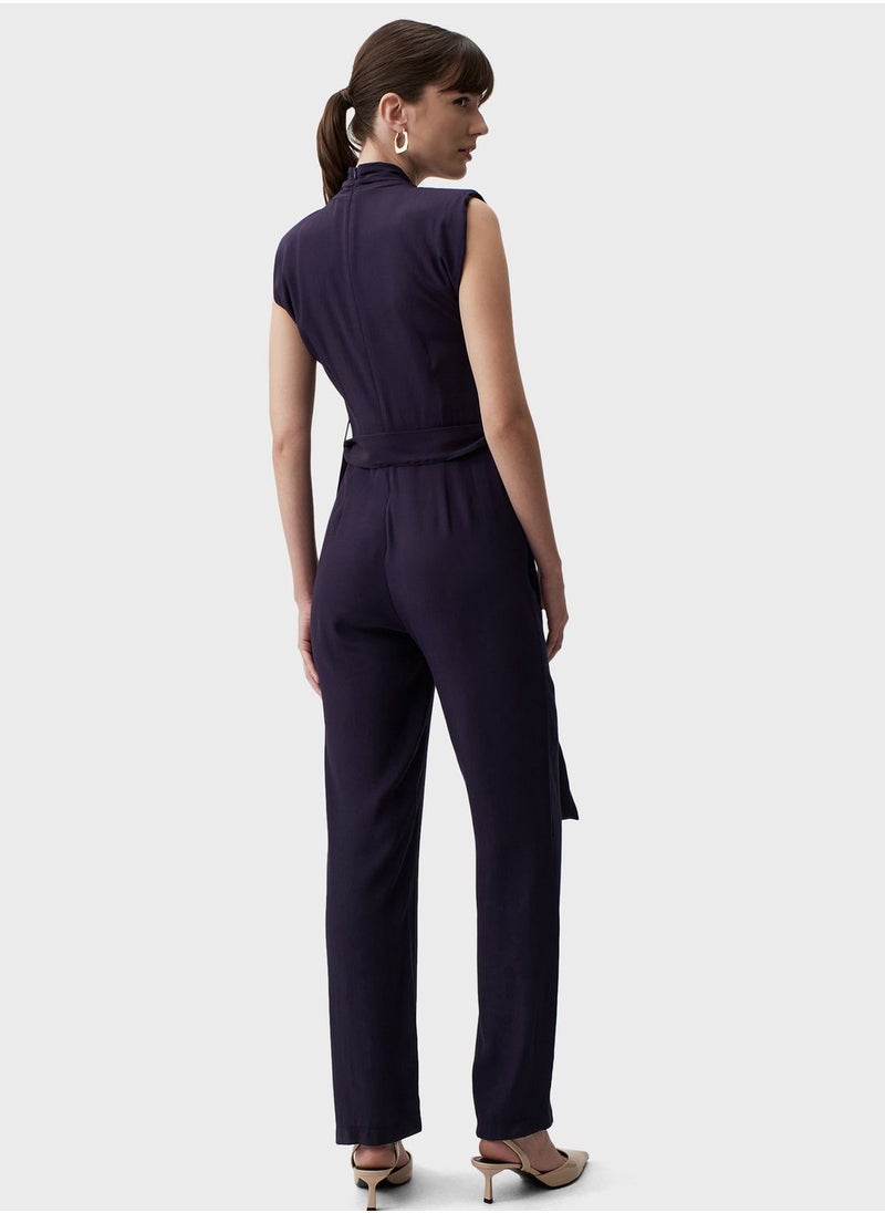 Jimmy Key - V-Neck Wide Leg Jumpsuit - Image 1