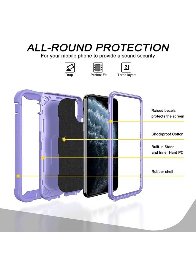 Zaboon Case For iPhone 11 Pro Max PC + Rubber 3-layers Shockproof Protective Case with Rotating Holder - Image 3