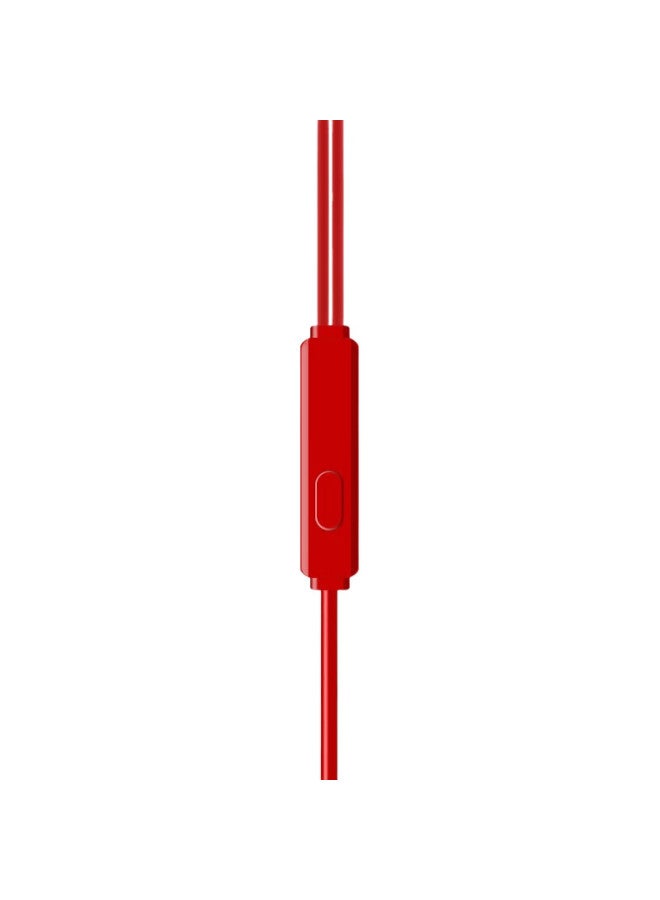 Newmine Nm-Lk06 Semi In-Ear Wired Headphones With Remote Control, Mobile Phone Headphones, Music Headphones, 3.5Mm Jack, Compatible With Computers, Laptops And Smartphones, Red - Image 2