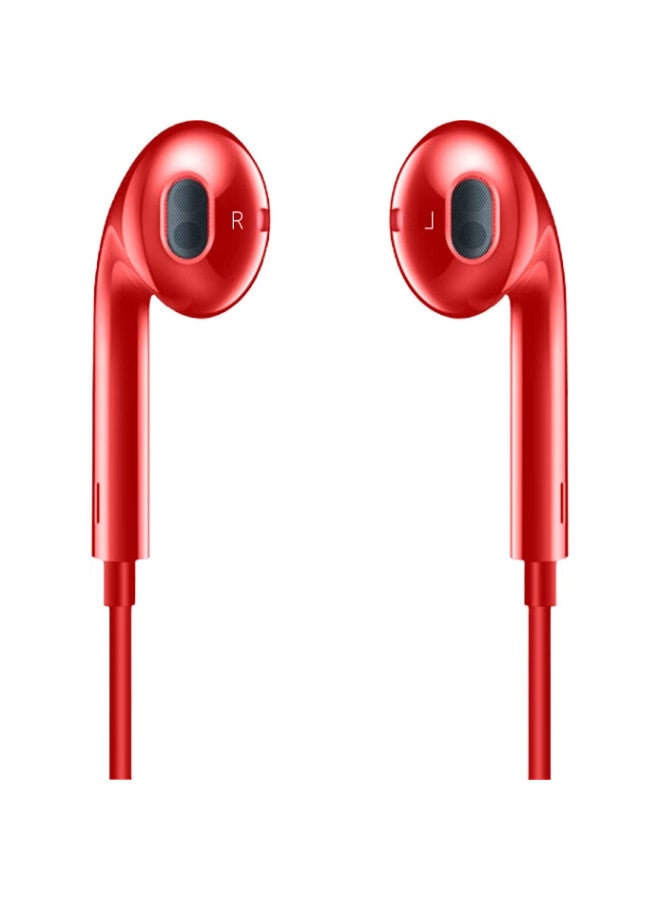 Newmine Nm-Lk06 Semi In-Ear Wired Headphones With Remote Control, Mobile Phone Headphones, Music Headphones, 3.5Mm Jack, Compatible With Computers, Laptops And Smartphones, Red - Image 1