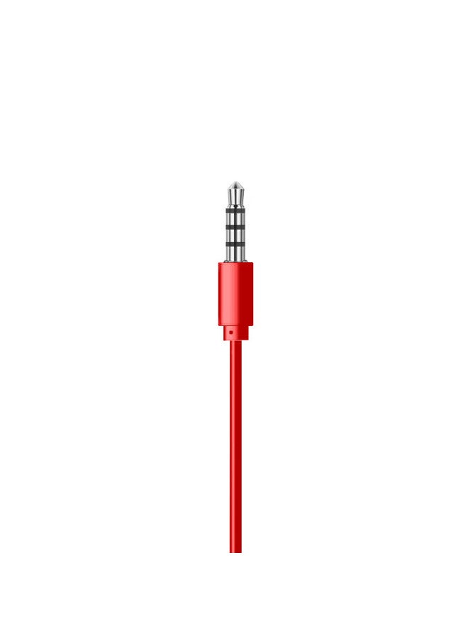 Newmine Nm-lk06 Semi In-ear Wired Headphones With Remote Control, Mobile Phone Headphones, Music Headphones, 3.5mm Jack, Compatible With Computers, Laptops And Smartphones, Red - Image 4