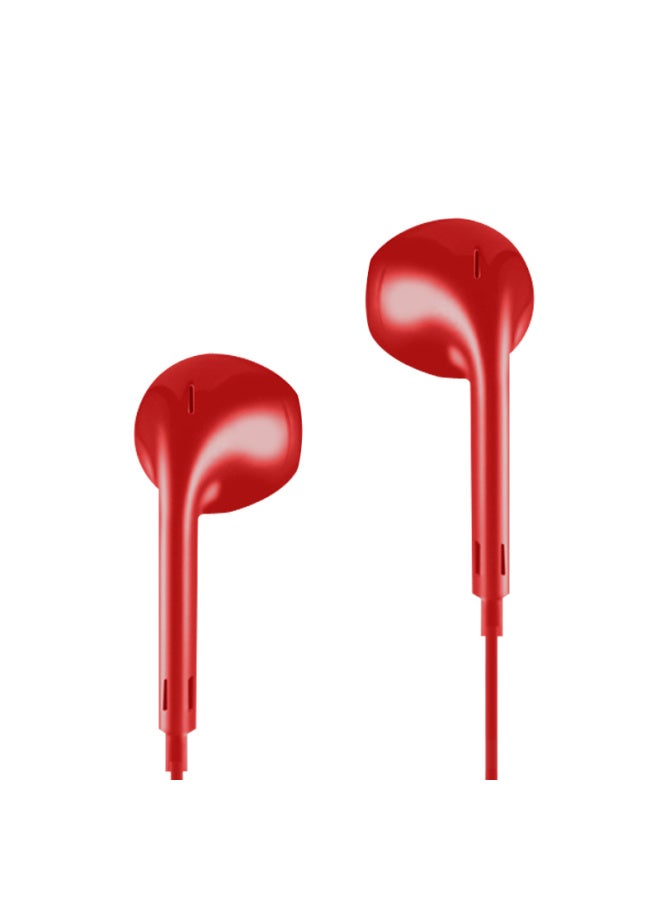 Newmine Nm-lk06 Semi In-ear Wired Headphones With Remote Control, Mobile Phone Headphones, Music Headphones, 3.5mm Jack, Compatible With Computers, Laptops And Smartphones, Red - Image 2