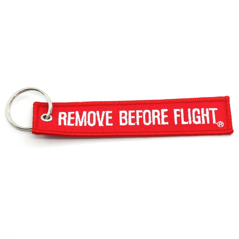 Rotary13B1 Remove Before Flight Key Chain - Red/White QTY 1piece - 100% embroidered - Image 5
