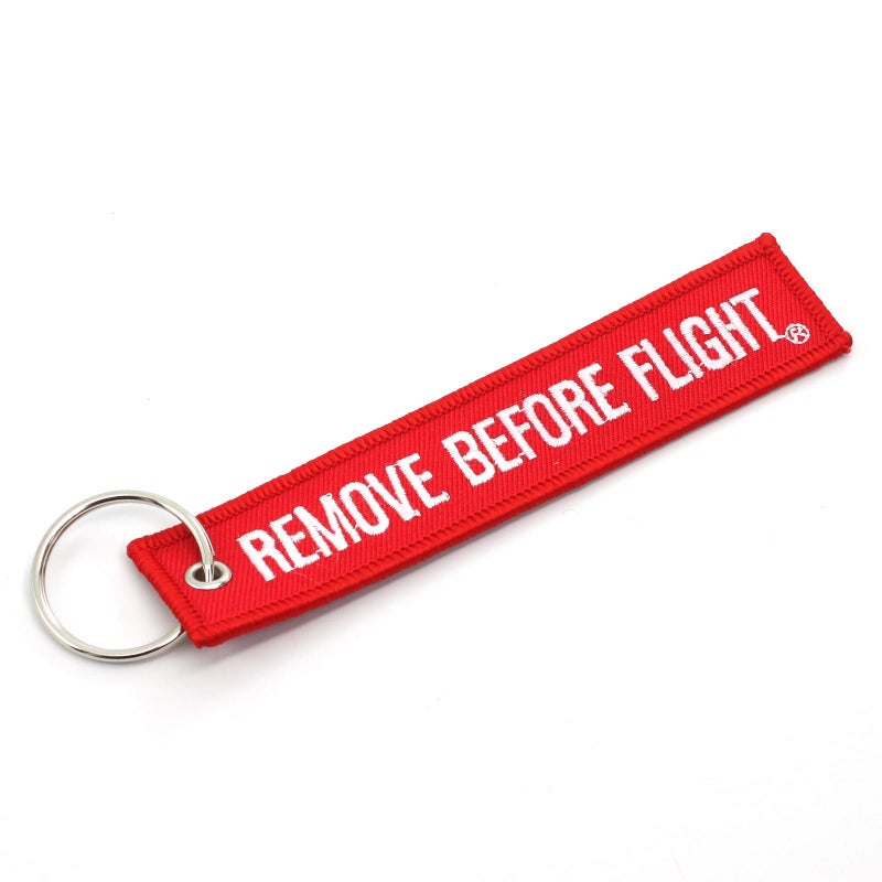 Rotary13B1 Remove Before Flight Key Chain - Red/White QTY 1piece - 100% embroidered - Image 4