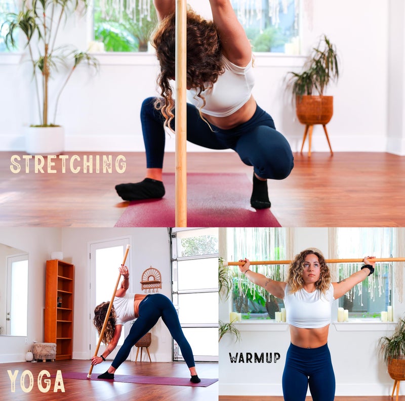 Materos Yoga Stick- 5ft Bamboo Mobility Stick- Premium Yoga Dowel- Physical Therapy Aide, Posture Corrector, Balance Support Stick, Stretching/Flexibility/Exercise Stick - Image 4