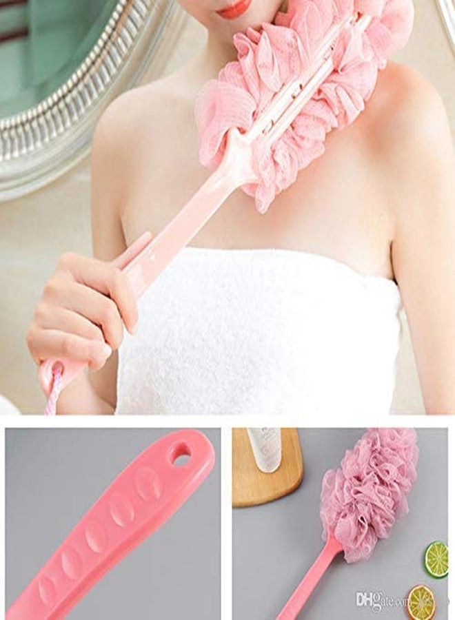 Dwarakesh Enterprises® long Bath Sponge Loofah With Handle For Men And Women, Shower Accessories (Random Color) - Image 2