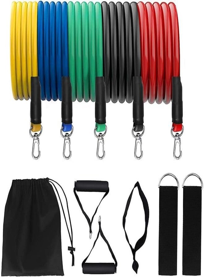 resquare Resistance Exercise Bands with Door Anchor, Handles, Waterproof Carry Bag, Legs Ankle Straps for Resistance Training, Physical Therapy, Home Workouts, Resistance Band Set of 11 - Image 2